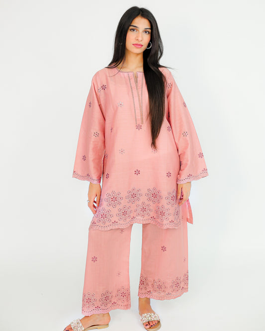 Blush Bloom – Embroidered 2 Piece Lawn Set