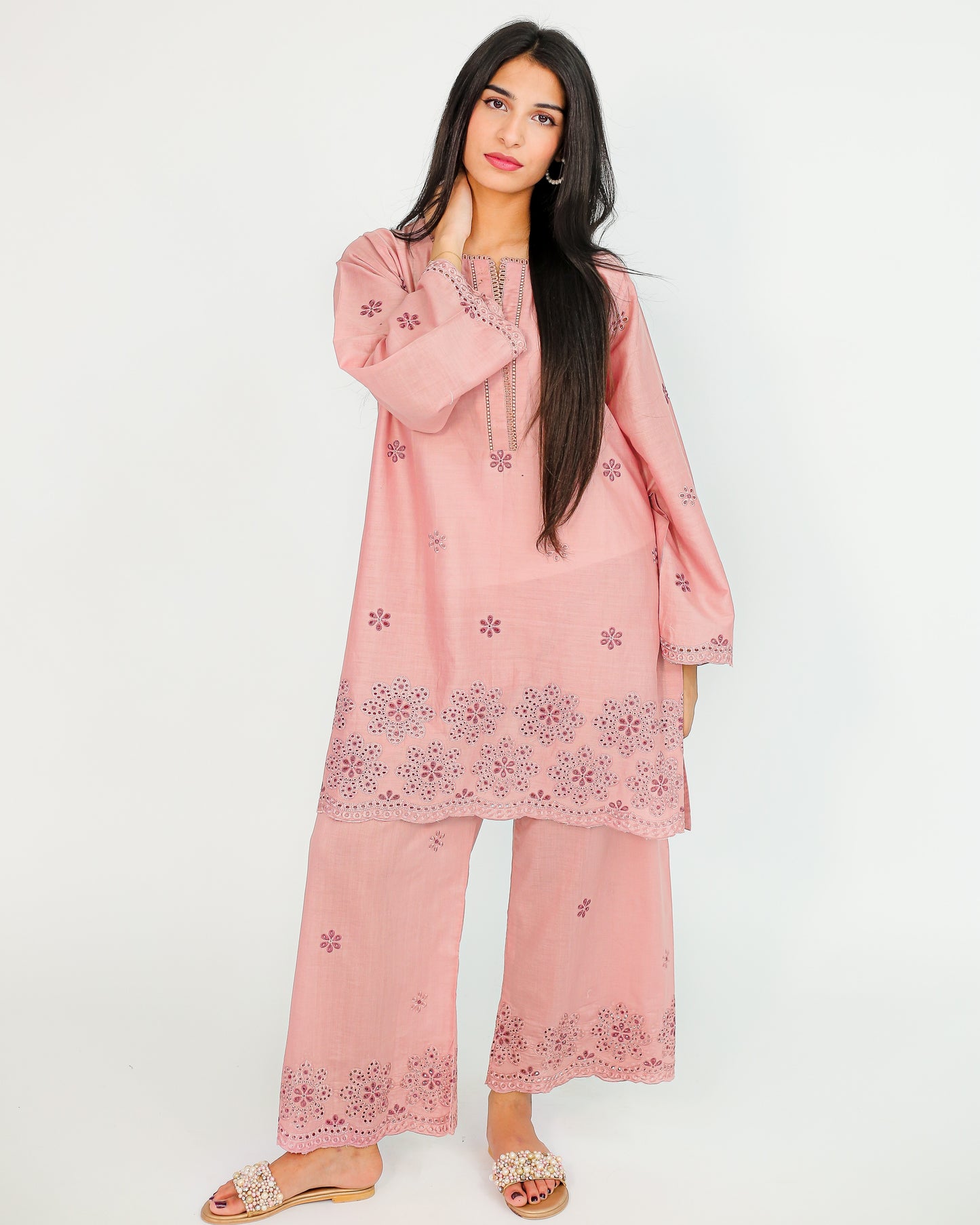 Blush Bloom – Embroidered 2 Piece Lawn Set