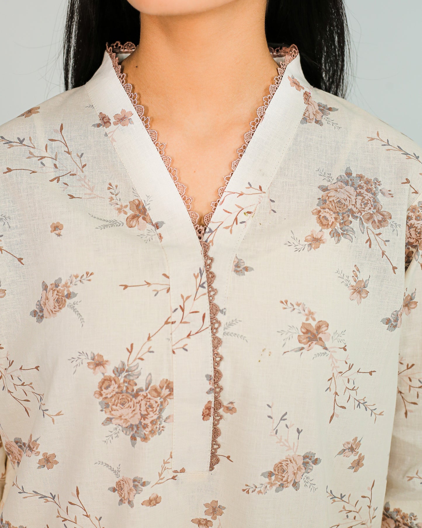 Ivory Whispers – Printed Cotton 2 Piece Set