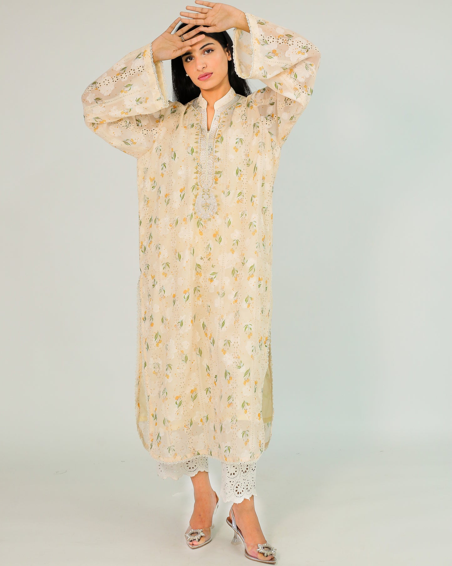 Butter Glow – Voile Embroidered Kurta