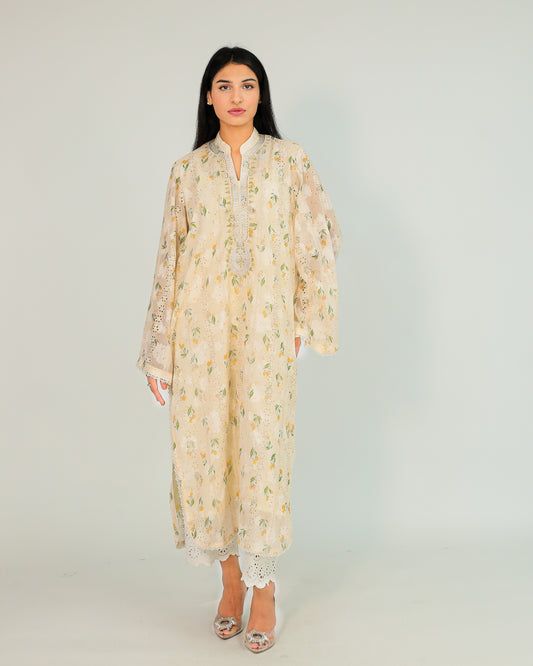 Butter Glow – Voile Embroidered Kurta