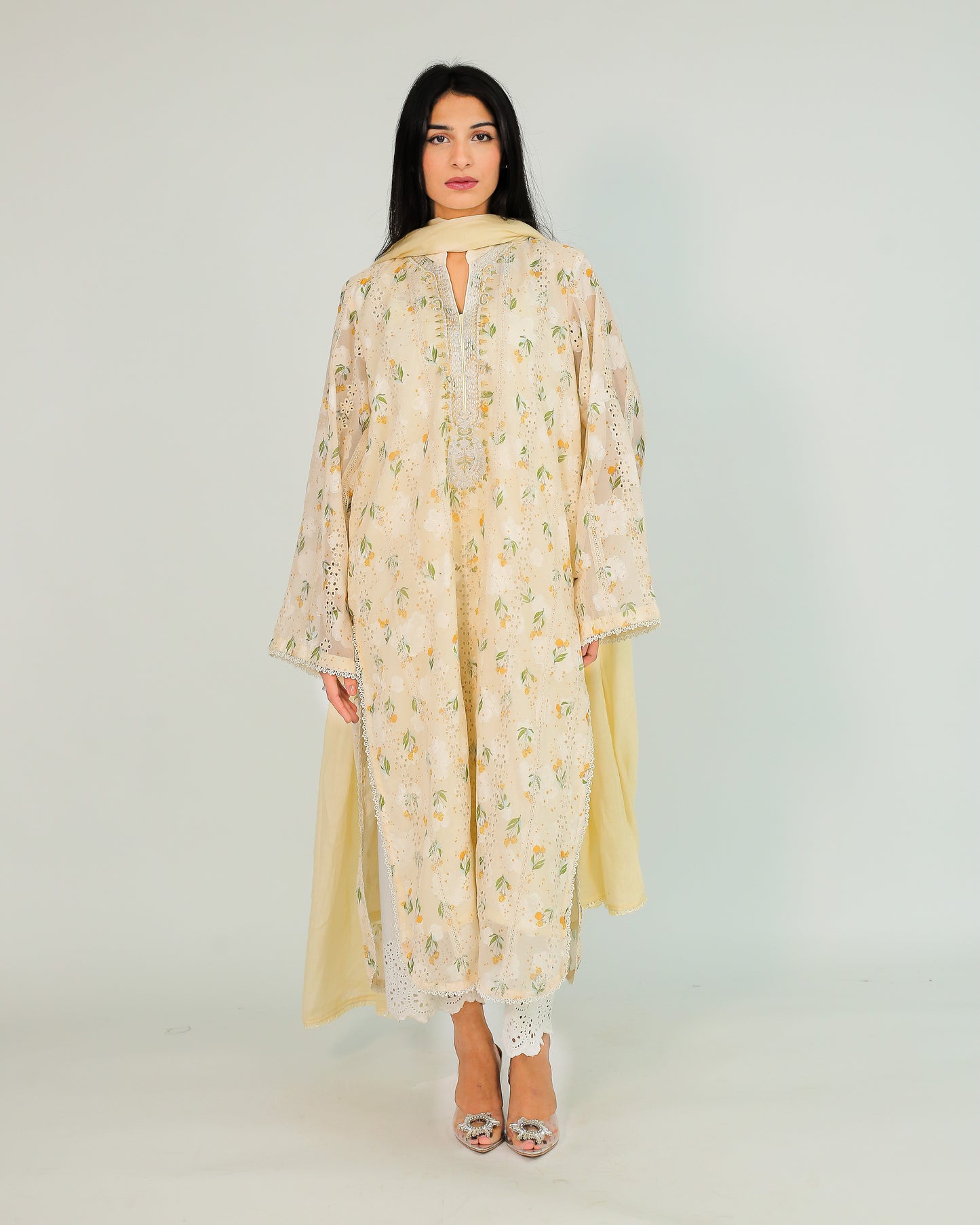 Butter Glow – Voile Embroidered Kurta