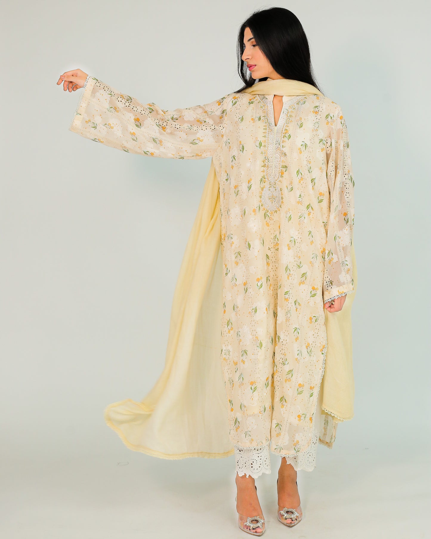 Butter Glow – Voile Embroidered Kurta
